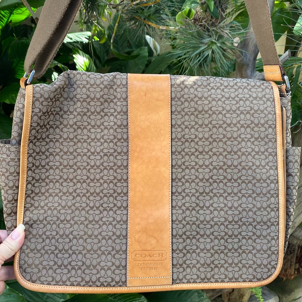 Coach Brown and Tan Messenger Bag